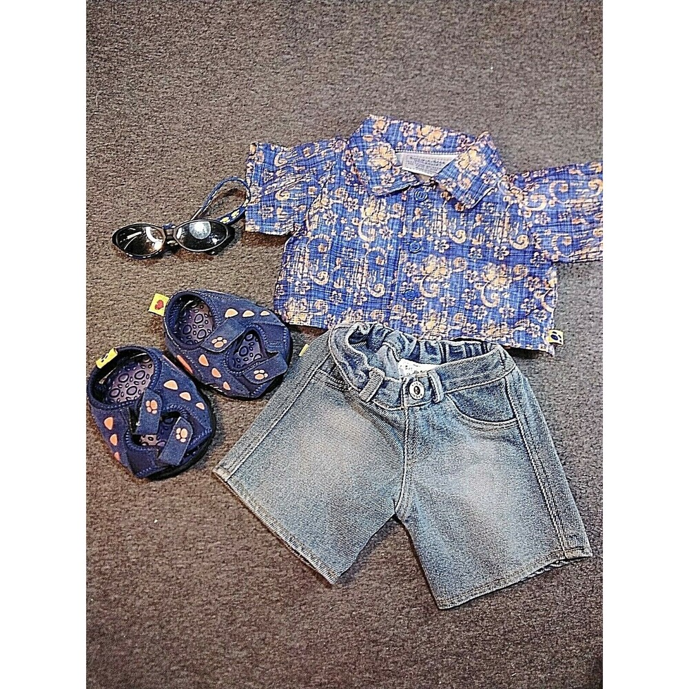 Build A Bear Summer Outfit with Sandals and Sunglasses